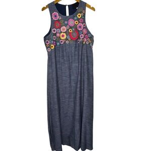 Duet‎ Gatemore Maxi Dress Floral Embroidered Sleeveless Size Medium